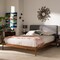 Baxton Studio Aveneil Grey Upholstered Walnut Finished King Size Platform Bed 149-8773 - alternate 3